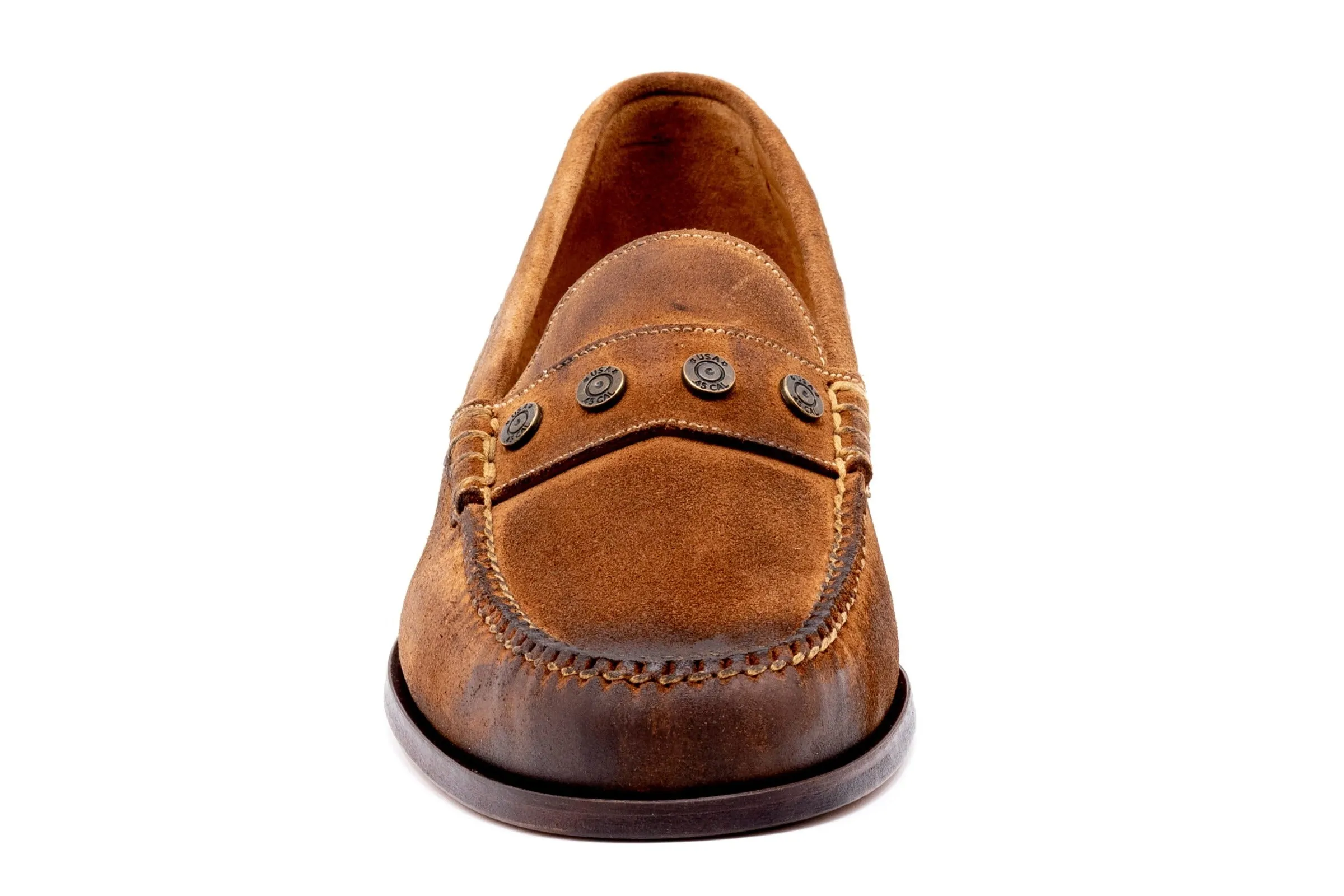 2nd Amendment Suede Penny Loafers - Tobacco