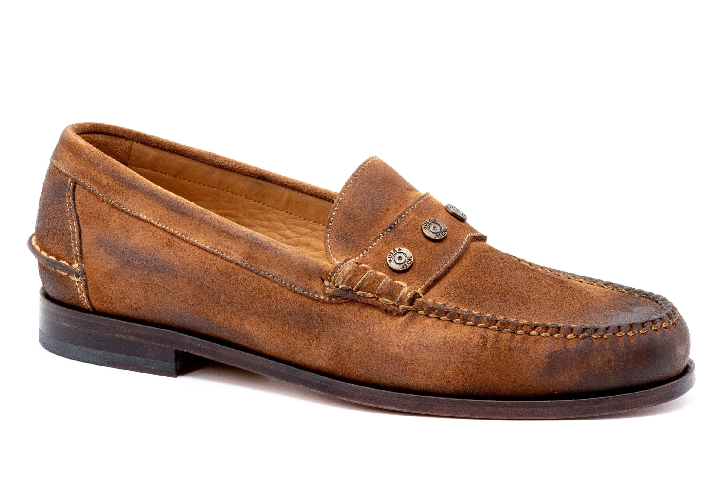 2nd Amendment Suede Penny Loafers - Tobacco