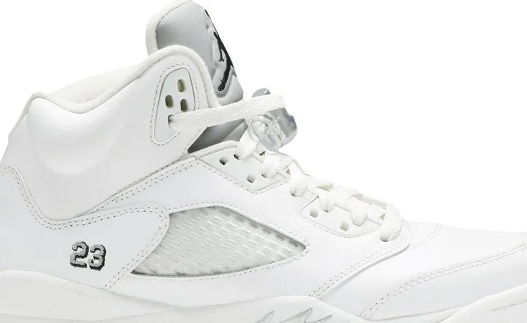 Air Jordan 5 Retro BG Metallic White sneakers, white