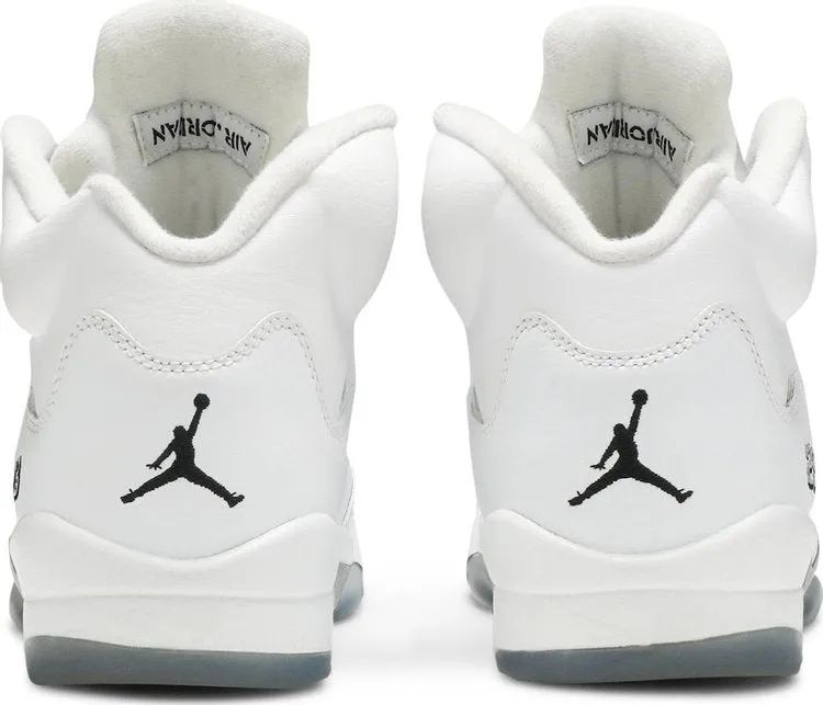 Air Jordan 5 Retro BG Metallic White sneakers, white
