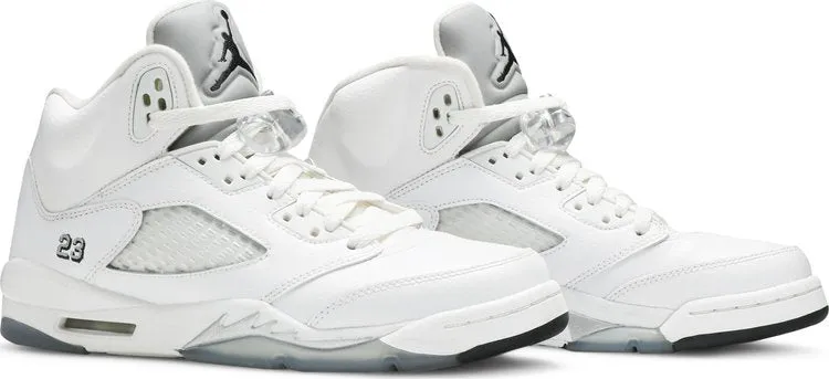Air Jordan 5 Retro BG Metallic White sneakers, white