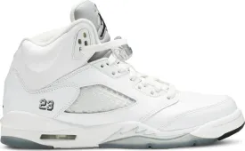 Air Jordan 5 Retro BG Metallic White sneakers, white