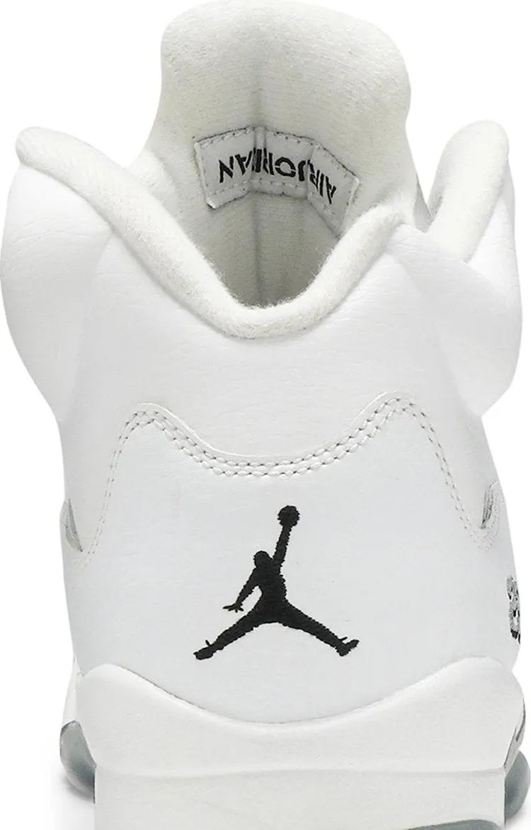 Air Jordan 5 Retro BG Metallic White sneakers, white