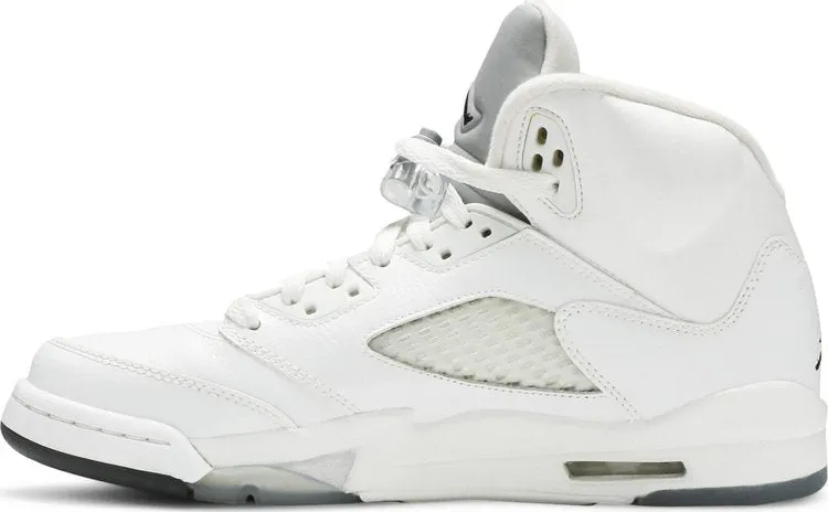 Air Jordan 5 Retro BG Metallic White sneakers, white