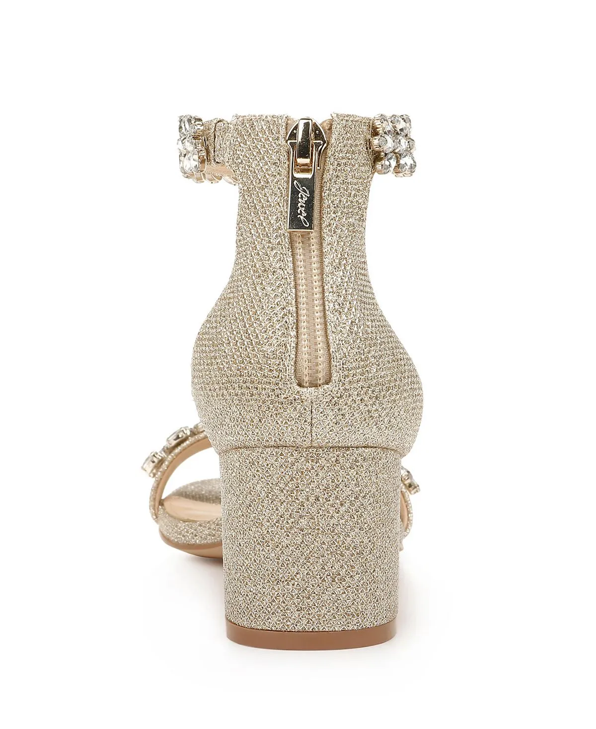 Bronwen Jewel Badgley Mischka Women's Block Heeled Evening Sandals, Gold