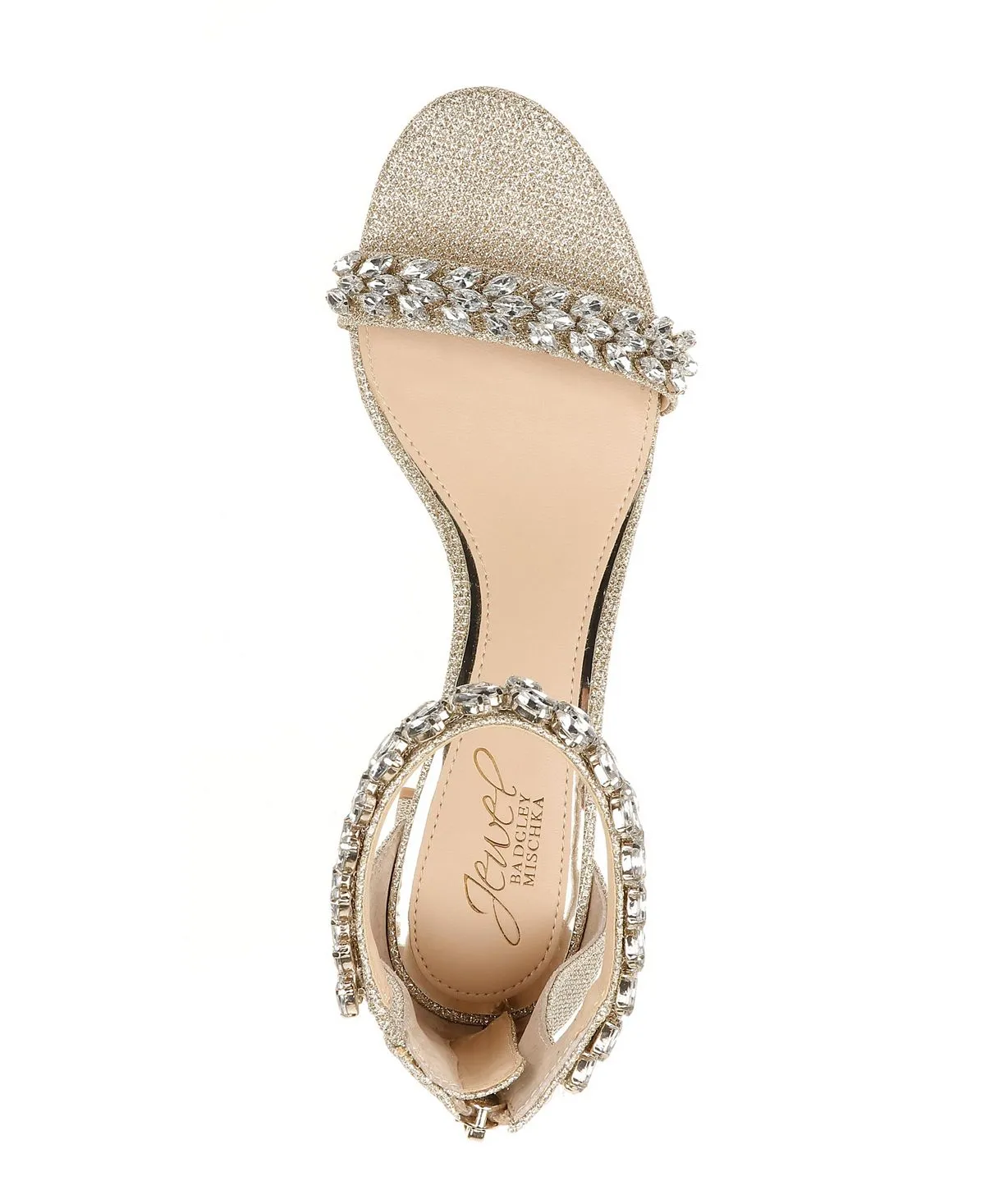 Bronwen Jewel Badgley Mischka Women's Block Heeled Evening Sandals, Gold