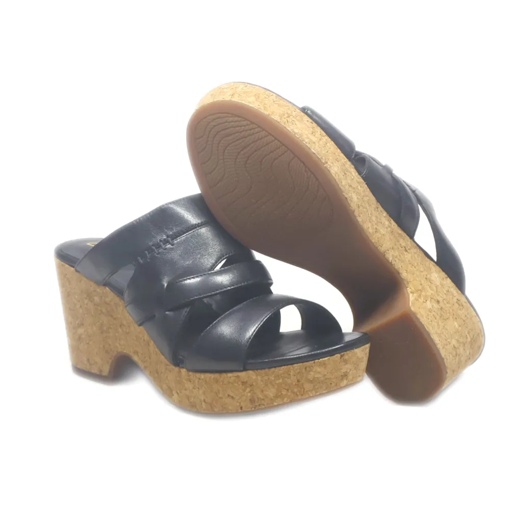 Clarks 13285 Mid-Heel Sandals Leather Black Colour For Women