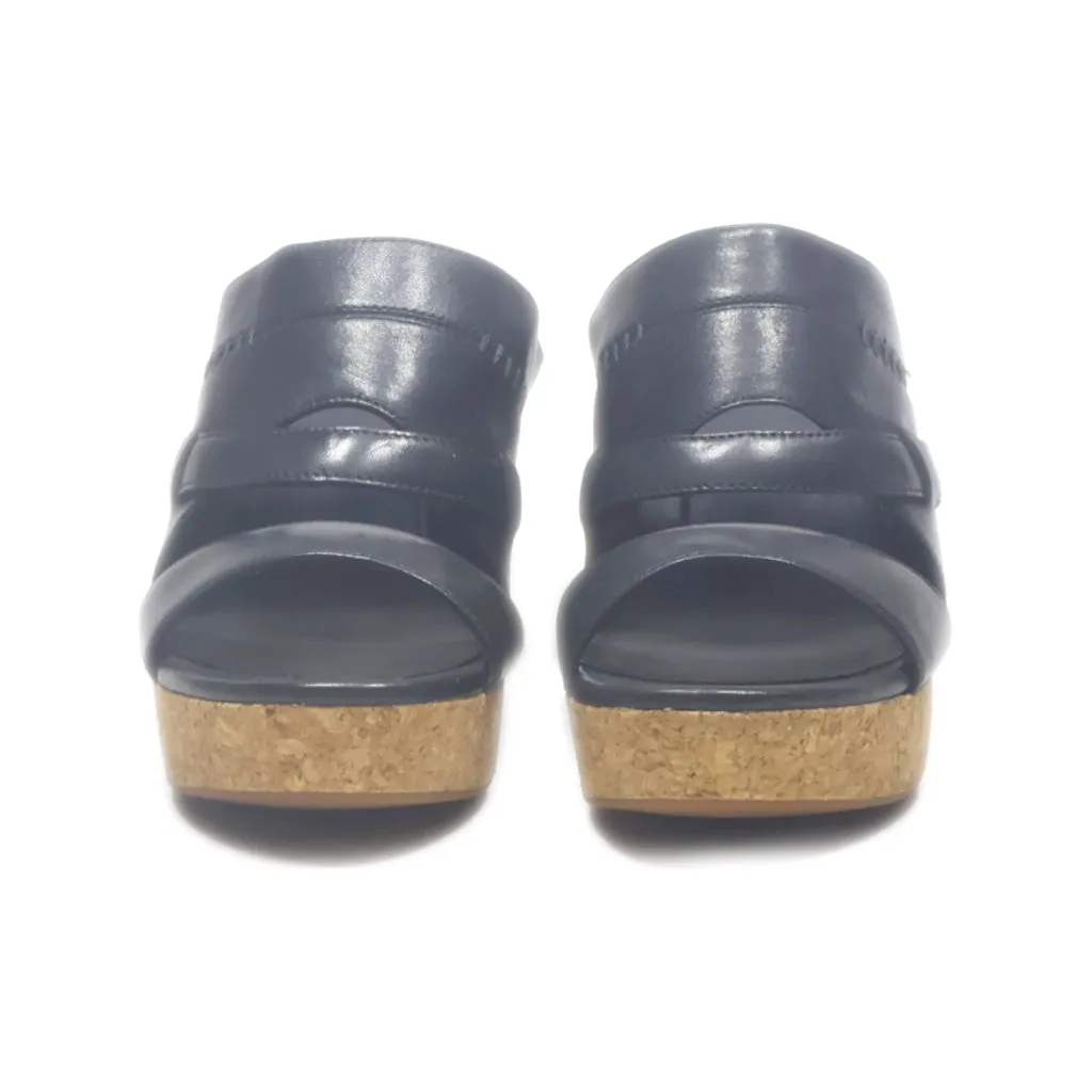 Clarks 13285 Mid-Heel Sandals Leather Black Colour For Women