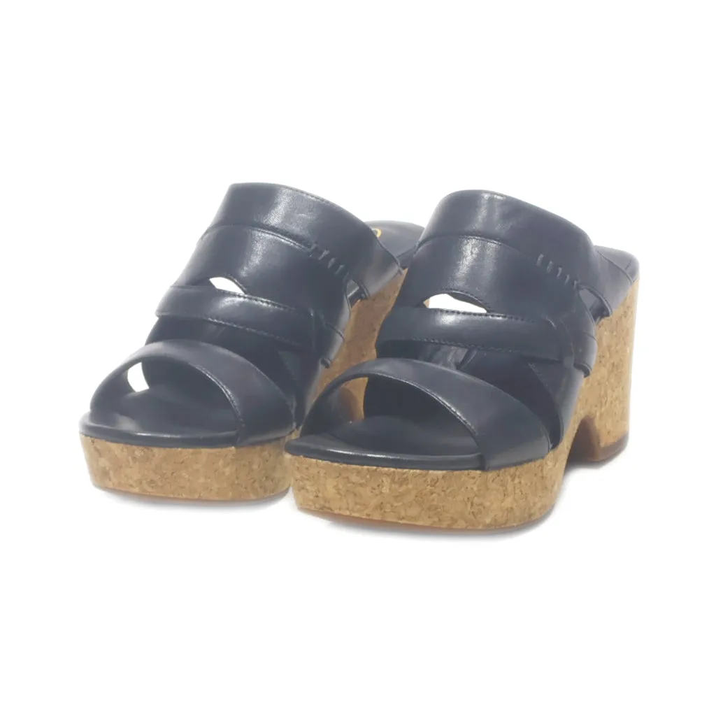 Clarks 13285 Mid-Heel Sandals Leather Black Colour For Women
