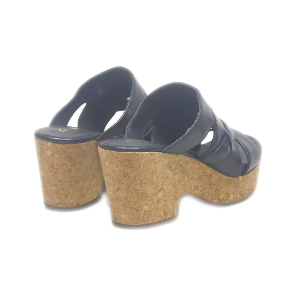 Clarks 13285 Mid-Heel Sandals Leather Black Colour For Women