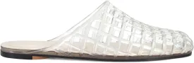 Clear Jelly Flats for Women Closed Toe Mesh Hollow Jellies Mule Sandals Slip On Jelly Slides Casual Comfortable Summer Beach Slipper Sandals