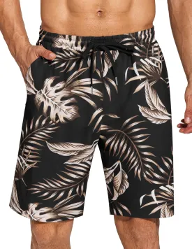 COOFANDY Men's Summer Beach Shorts Lightweight Elastic Waist Drawstring Casual Shorts with Pocket