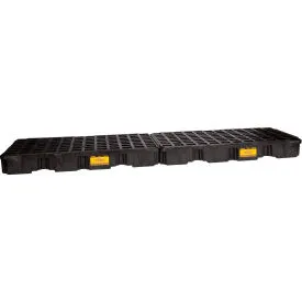 Eagle 1647BD 4 Drum In-Line Spill Containment Platform - Black with Drain
