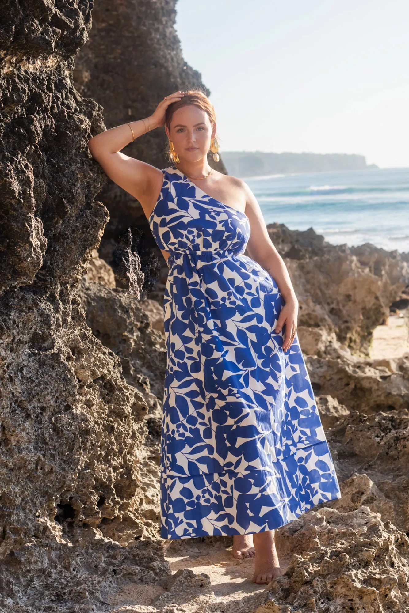 Flowers Bloom Maxi Dress Blue