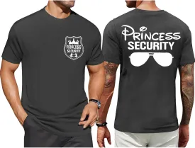 FRYAID Princess Security Team Shirt Men Magical T-Shirt Magic Kingdom Tees Dad Birthday Party Family Trip Short Sleeve Tops