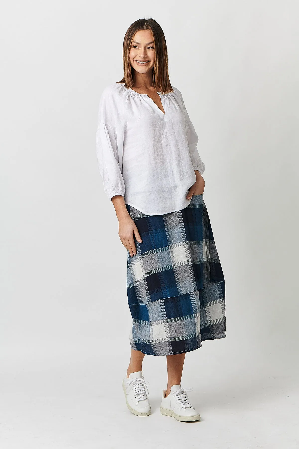 GA384 Skirt in Lagoon Plaid