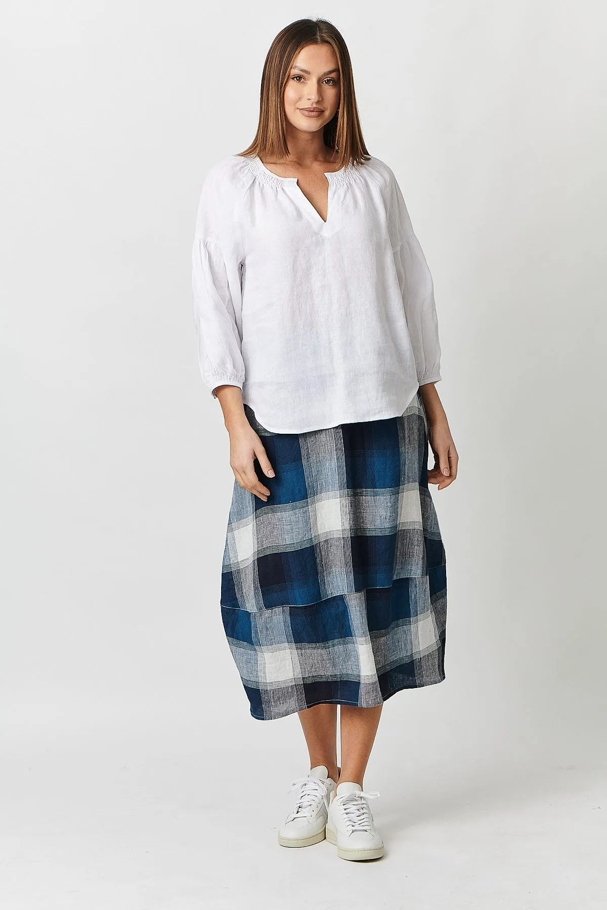 GA384 Skirt in Lagoon Plaid