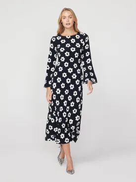 Keira Black Tiled Floral Maxi Dress