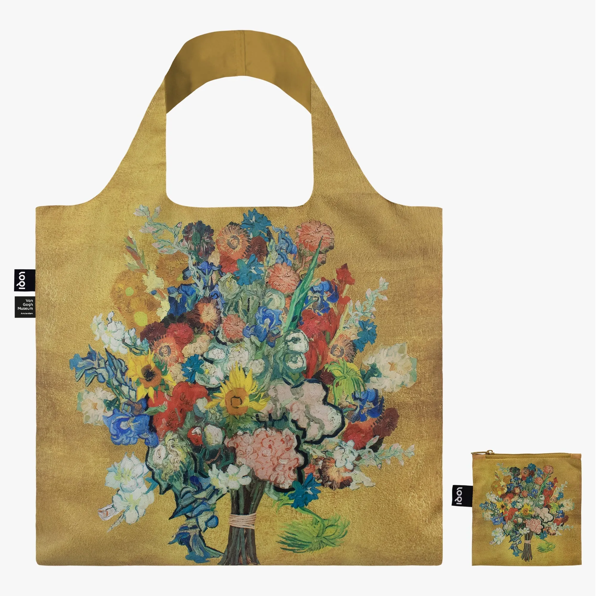 Loqi Tote Bag with Zip Pouch - VAN GOGH MUSEUM Gold Flower