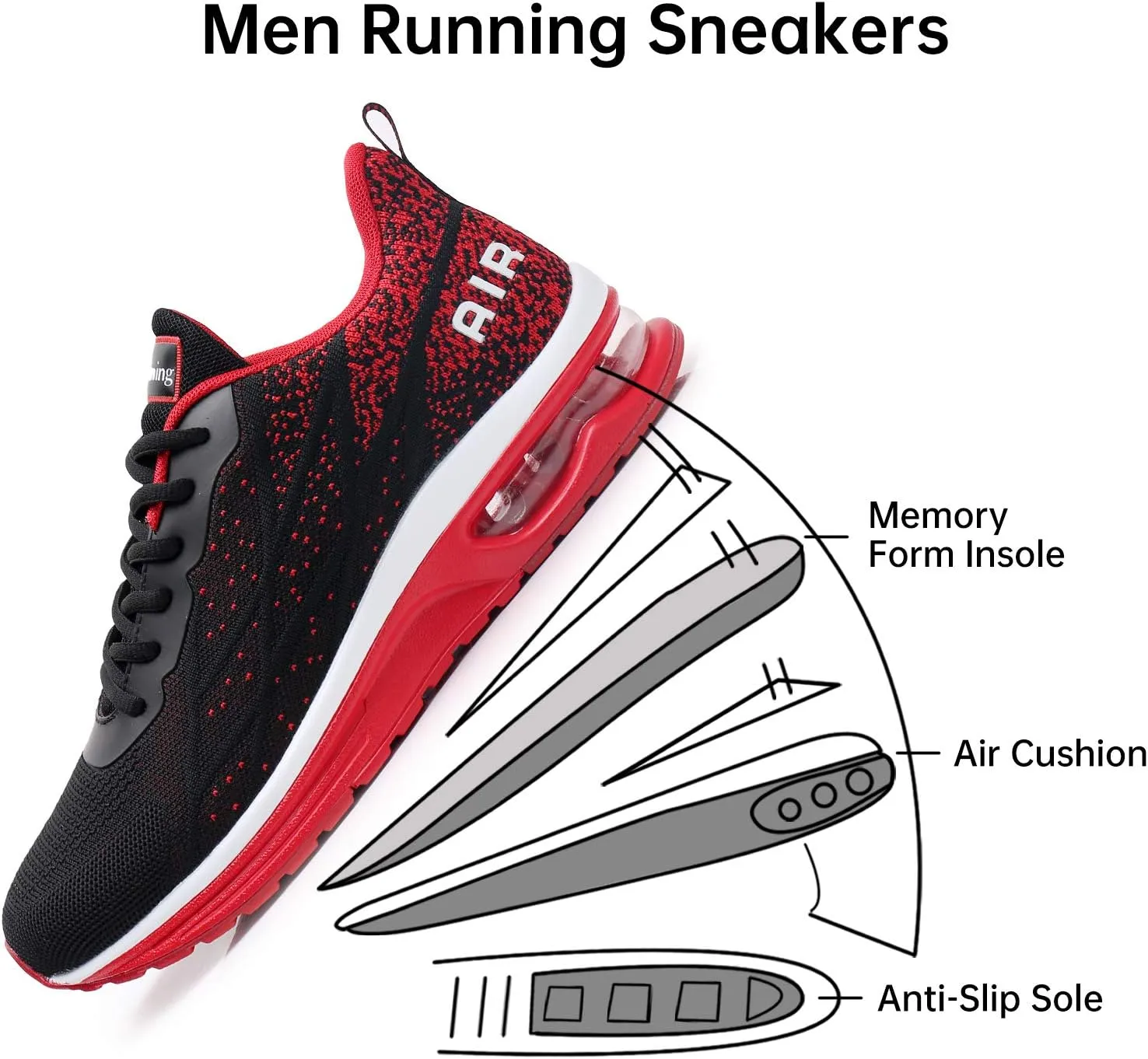 MEHOTO Mens Tennis Running Sneakers, Men Sport Fitness Gym Jogging Walking Lightweight Athletic Shoes