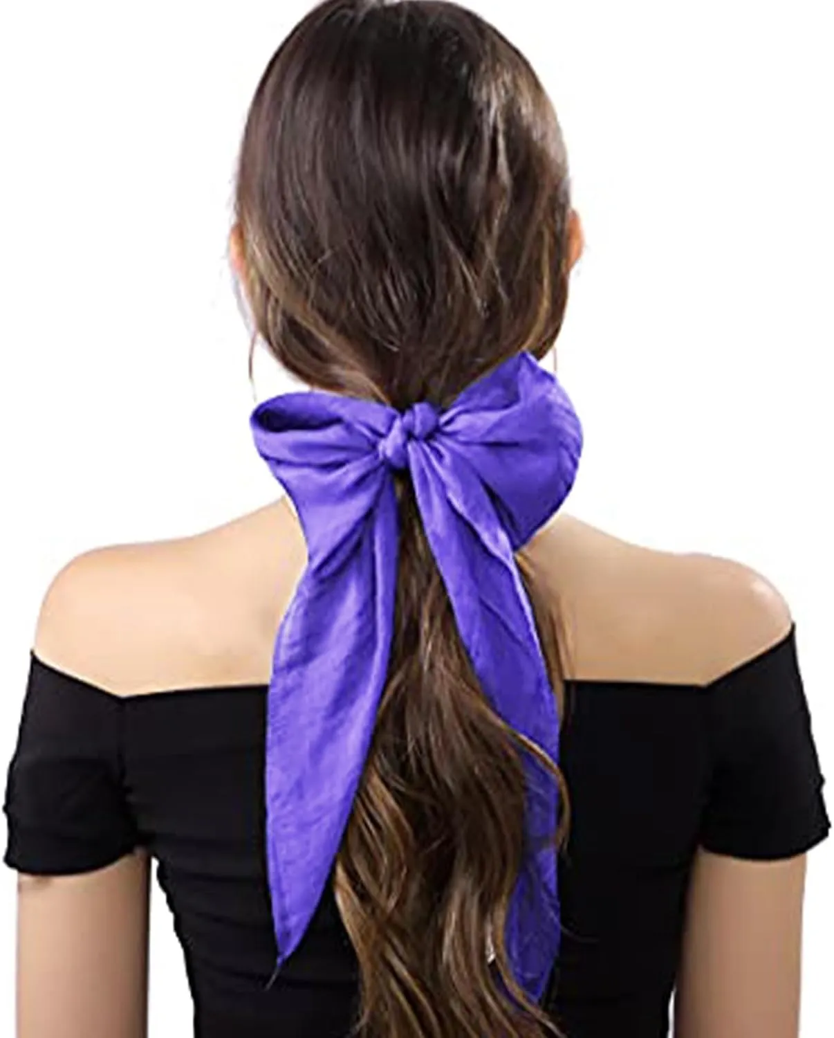 MissShorthair 50s Chiffon Scarf Sheer Square Neck Head Scarf for Women