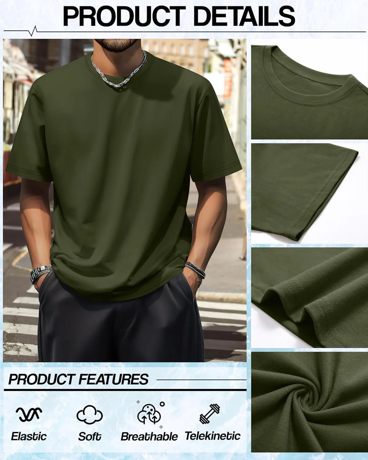 Neer 4 Pack Men's Big and Tall Shirts Summer Cotton Short Sleeve Tee Crew Neck Casual Top Basic Oversize T Shirts