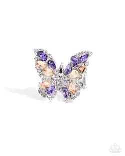 Paparazzi Aesthetic Admittance Necklace Purple and Aerial Admittance Ring Purple