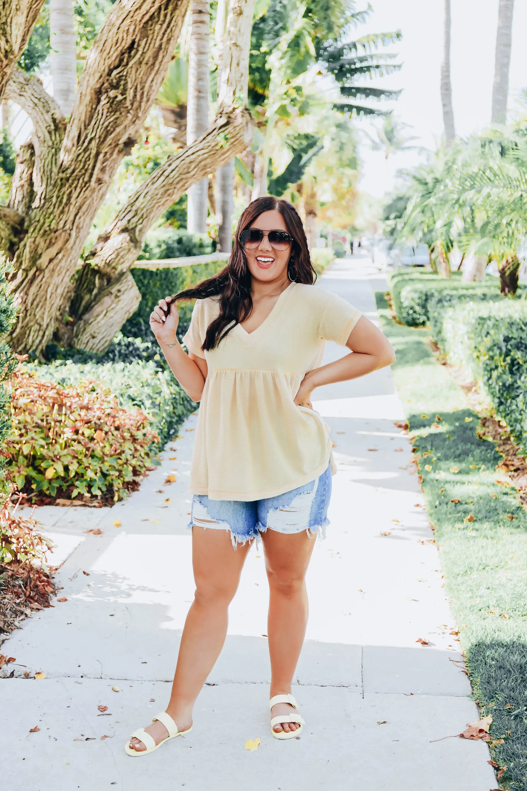 Simplicity Babydoll Top - Yellow