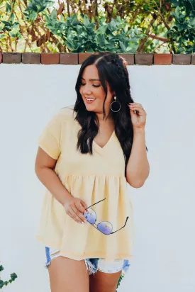 Simplicity Babydoll Top - Yellow