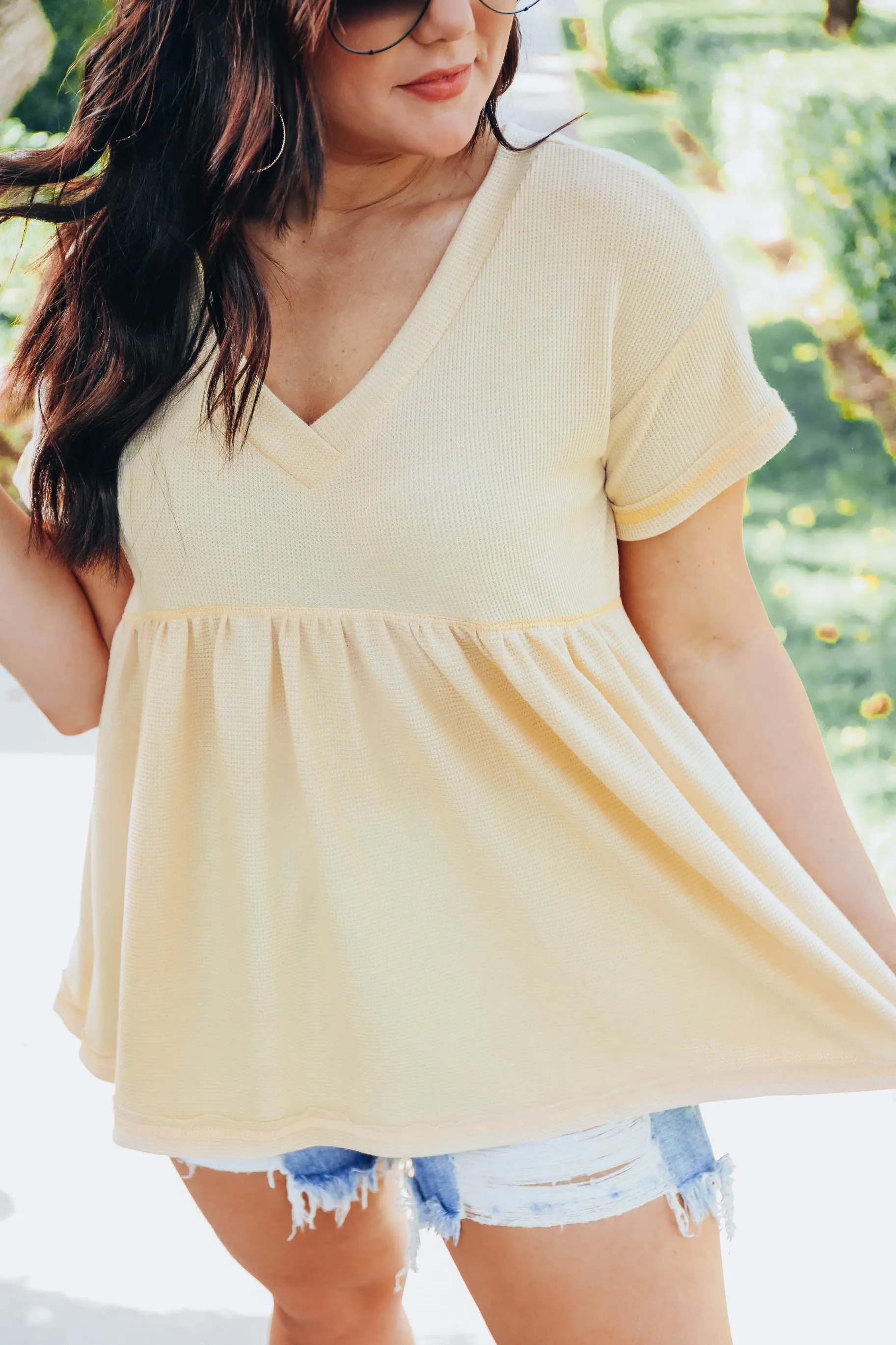 Simplicity Babydoll Top - Yellow