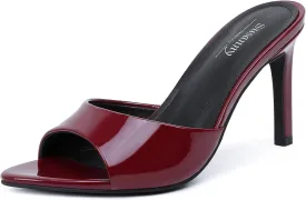 Susanny Women's Sandals Heels Mule High Heels Pointed Open Toe Sandals Sexy Slip on Heeled Summer Casual Wedding Prom Party Comfortable Dressy Shoes