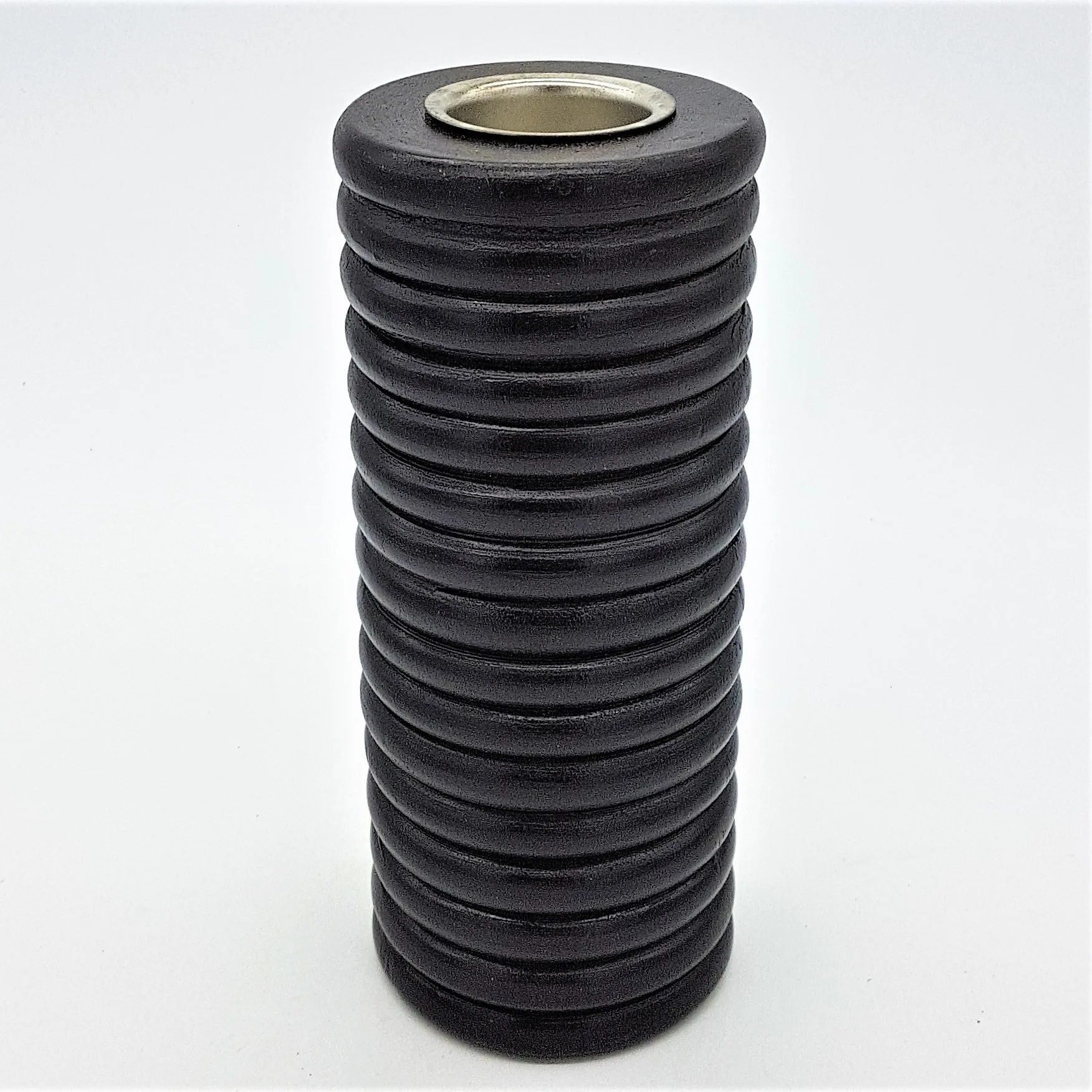 Tall Ribbed Wooden Tealight Holder