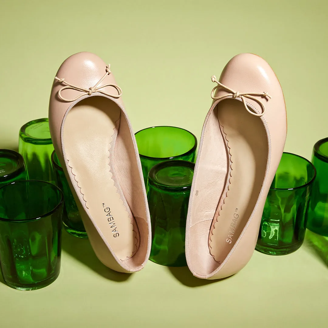 Tina Blush Leather Ballet Flat
