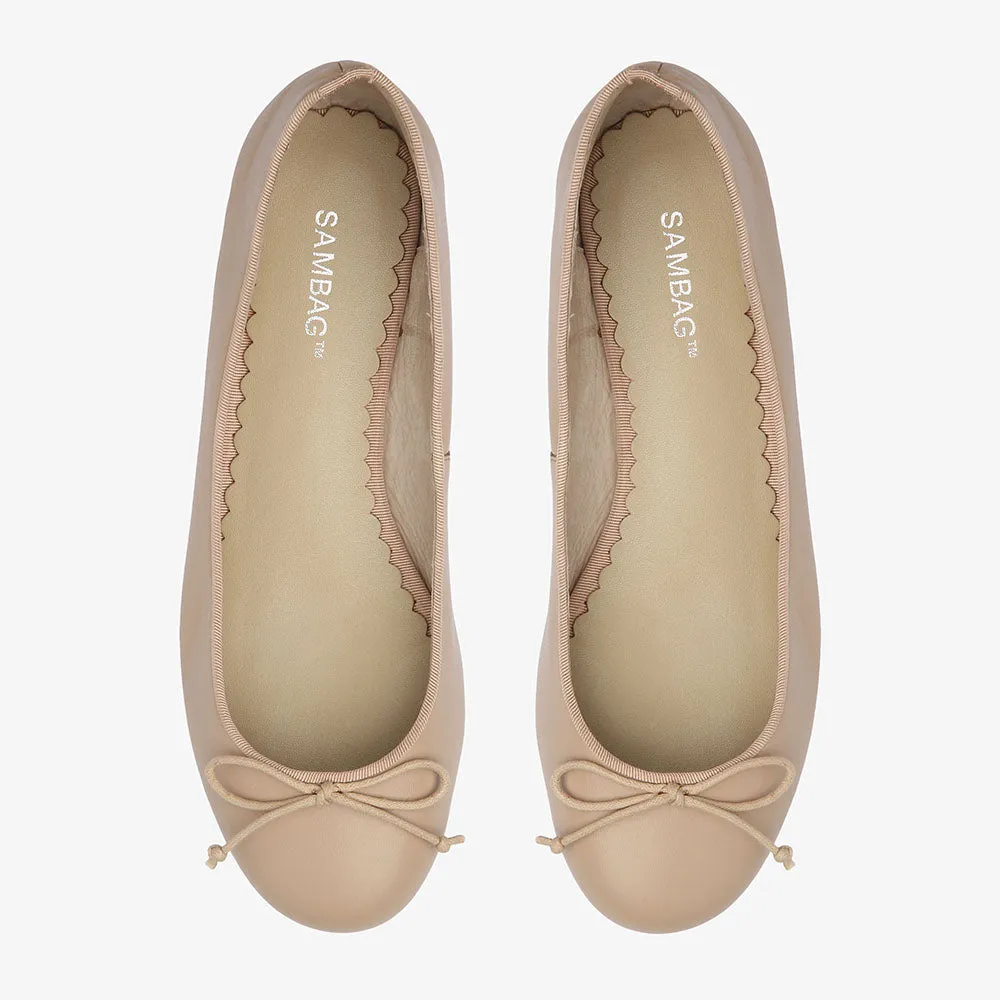 Tina Blush Leather Ballet Flat