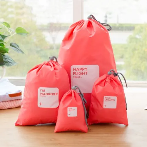 Travel Storage Organiser Pouches - 4 Piece Set