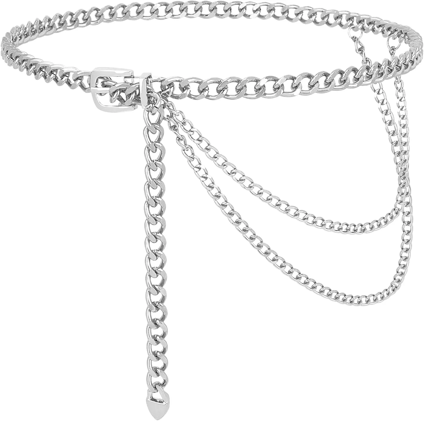 WHIPPY Waist Chain Belt Women Ladies Adjustable Body Waist Link Belts for Jeans Dresses